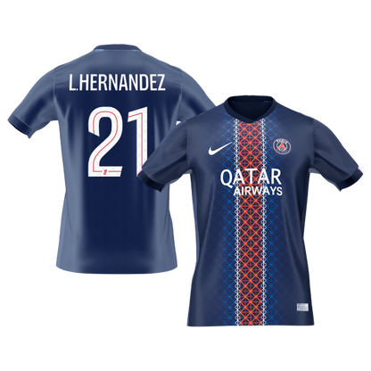 L.HERNANDEZ #21 Men's PSG 2025/26 Home Soccer Jersey Premium product view 1