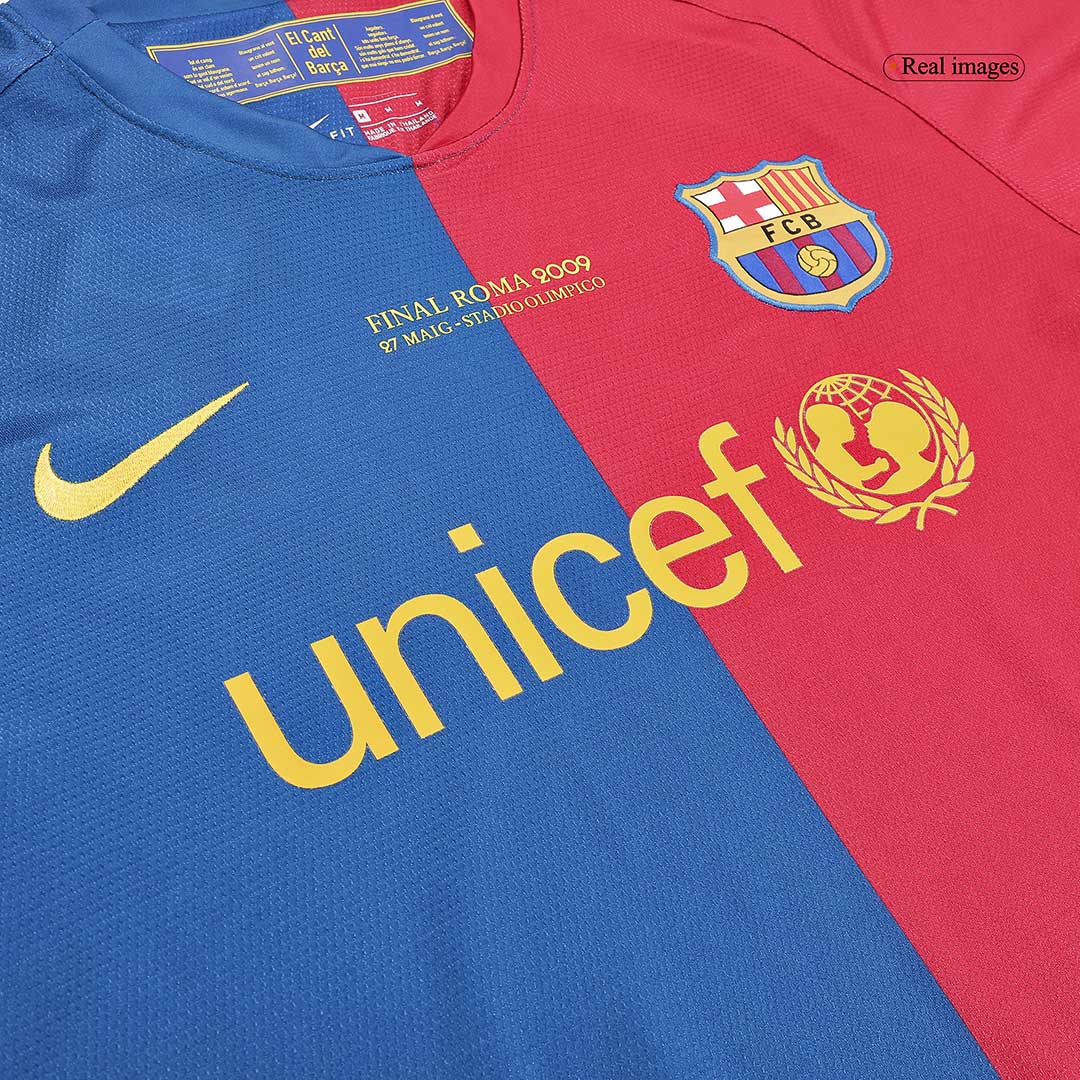 Retro Men's Barcelona UCL UCL Final 2008/09 Home Long Sleeve Soccer Jersey product view 7