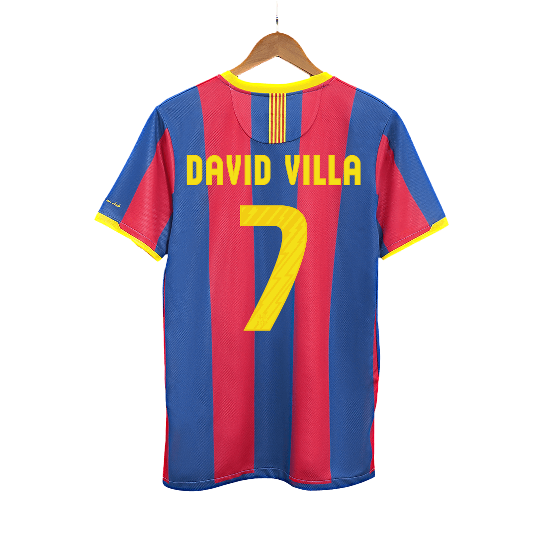 Retro DAVID VILLA #7 Men's Barcelona 2010/11 Home Soccer Jersey product view 1