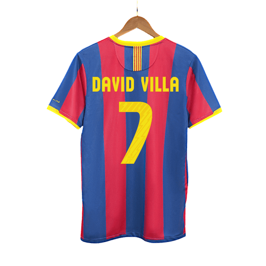 Retro DAVID VILLA #7 Men's Barcelona 2010/11 Home Soccer Jersey product view 1
