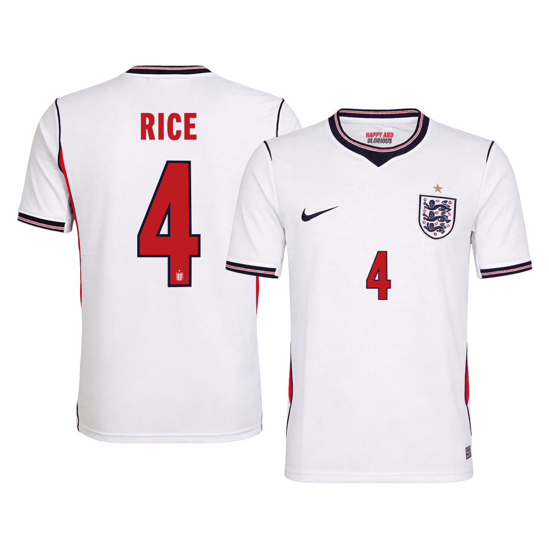 RICE #4 Men's England World Cup 2026 Home Soccer Jersey product view 1
