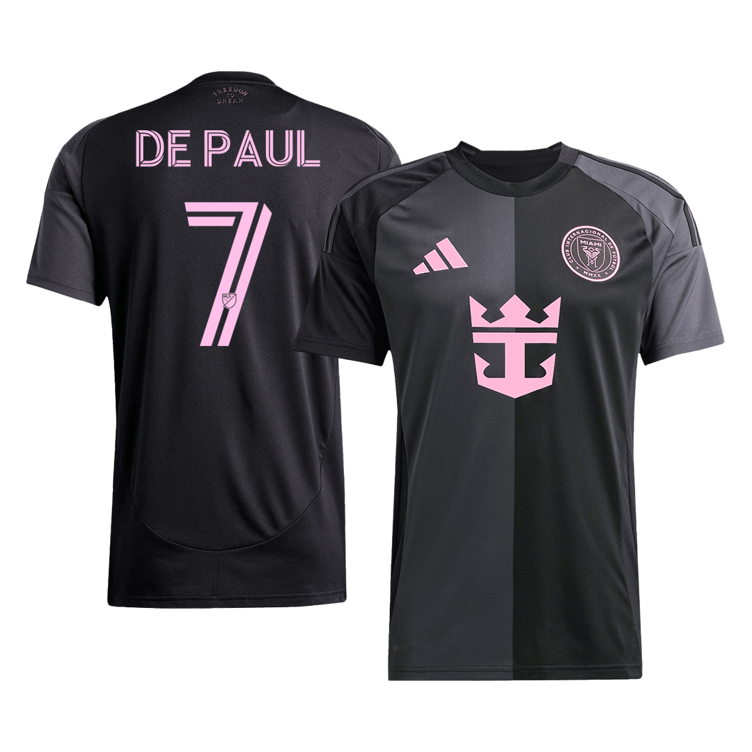 DE PAUL #7 Men's Inter Miami CF 2025 Away Soccer Jersey product view 1