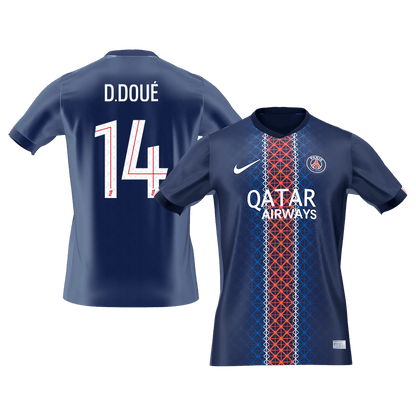 D.DOUÉ #14 Men's PSG 2025/26 Home Soccer Jersey Premium product view 1