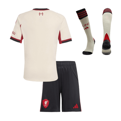 Kid's Liverpool 2025/26 Away Soccer Jersey Full Kit