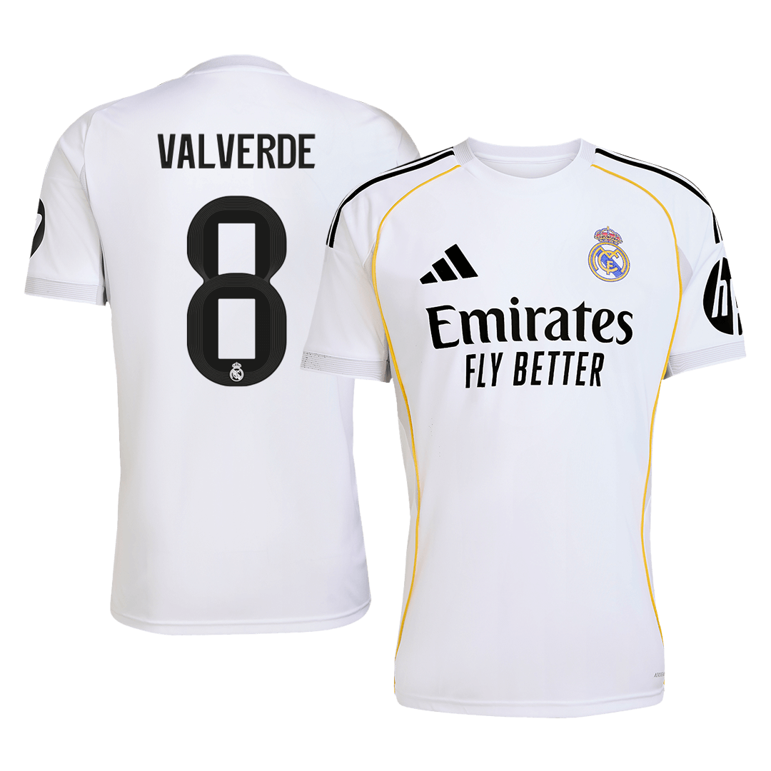 VALVERDE #8 Men's Real Madrid 2025/26 Home Soccer Jersey Premium product view 1