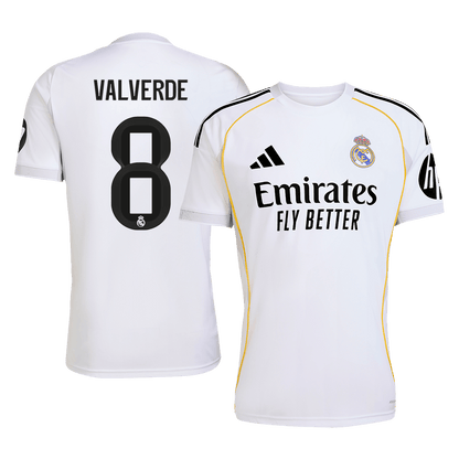 VALVERDE #8 Men's Real Madrid 2025/26 Home Soccer Jersey Premium product view 1