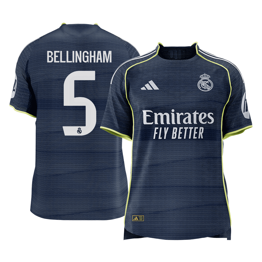 BELLINGHAM #5 Men's Real Madrid 2025/26 Player Version Away Soccer Jersey - Slim Fit Premium product view 1