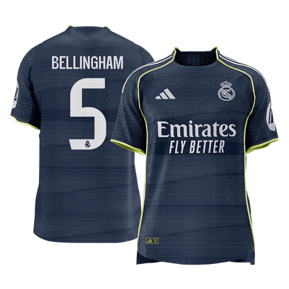 BELLINGHAM #5 Men's Real Madrid 2025/26 Player Version Away Soccer Jersey - Slim Fit Premium product view 1