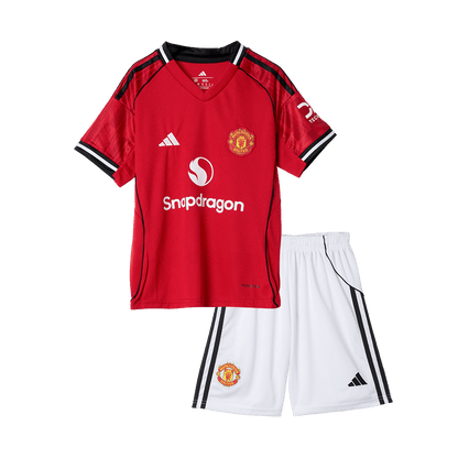 Kid's Manchester United 2025/26 Home Soccer Jersey Kit