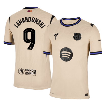 LEWANDOWSKI #9 Men's Barcelona UCL 2025/26 Player Version Away Soccer Jersey - Slim Fit product view 1
