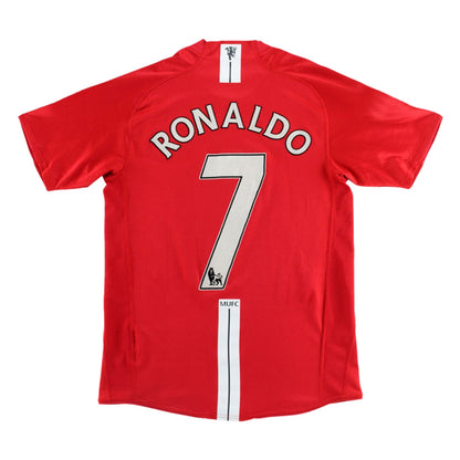 Retro Men's Manchester United 2007/08 Home Soccer Jersey product view 1