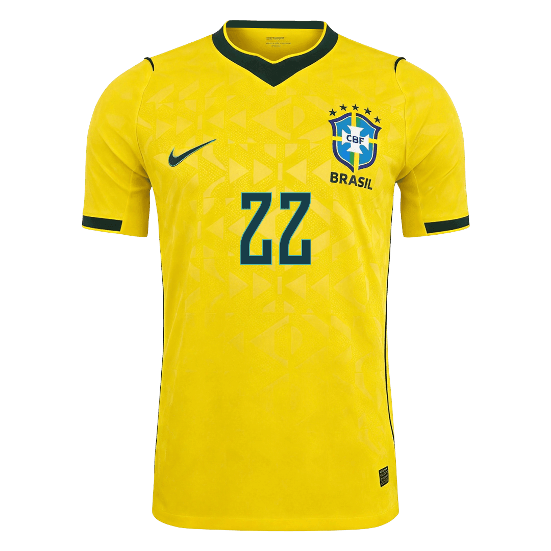 JOÃO PEDRO #22 Men's Brazil World Cup 2026 Player Version Home Soccer Jersey - Slim Fit product view 2
