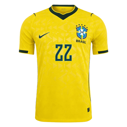 JOÃO PEDRO #22 Men's Brazil World Cup 2026 Player Version Home Soccer Jersey - Slim Fit product view 2