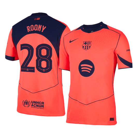 ROONY #28 Men's Barcelona 2025/26 Player Version Third Away Soccer Jersey - Slim Fit
