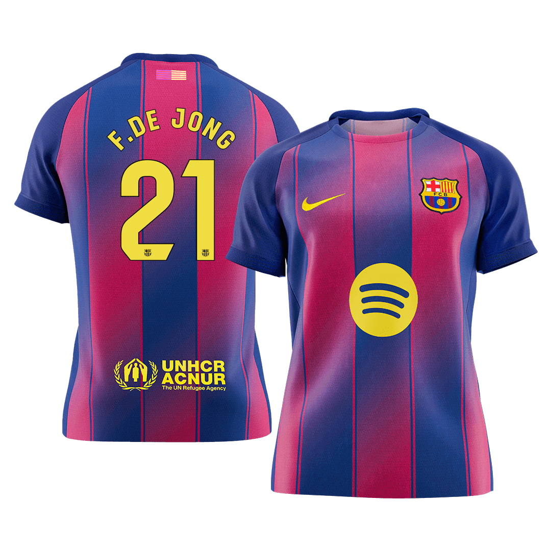 F.DE JONG #21 Men's Barcelona 2025/26 Home Soccer Jersey Premium product view 1