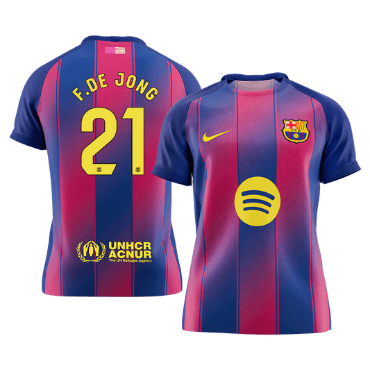 F.DE JONG #21 Men's Barcelona 2025/26 Home Soccer Jersey Premium product view 1