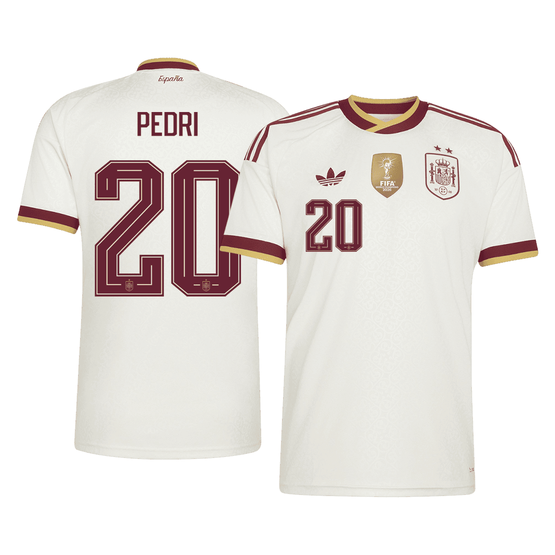 PEDRI #20 Men's Spain World Cup 2026 Champion Edition Away Soccer Jersey product view 3