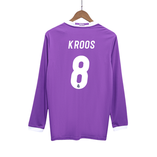 Retro KROOS #8 Men's Real Madrid 2016/17 Away Long Sleeve Soccer Jersey product view 1