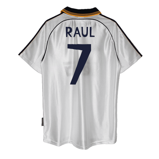 Retro RAUL #7 Men's Real Madrid 1999/00 Home Soccer Jersey product view 1