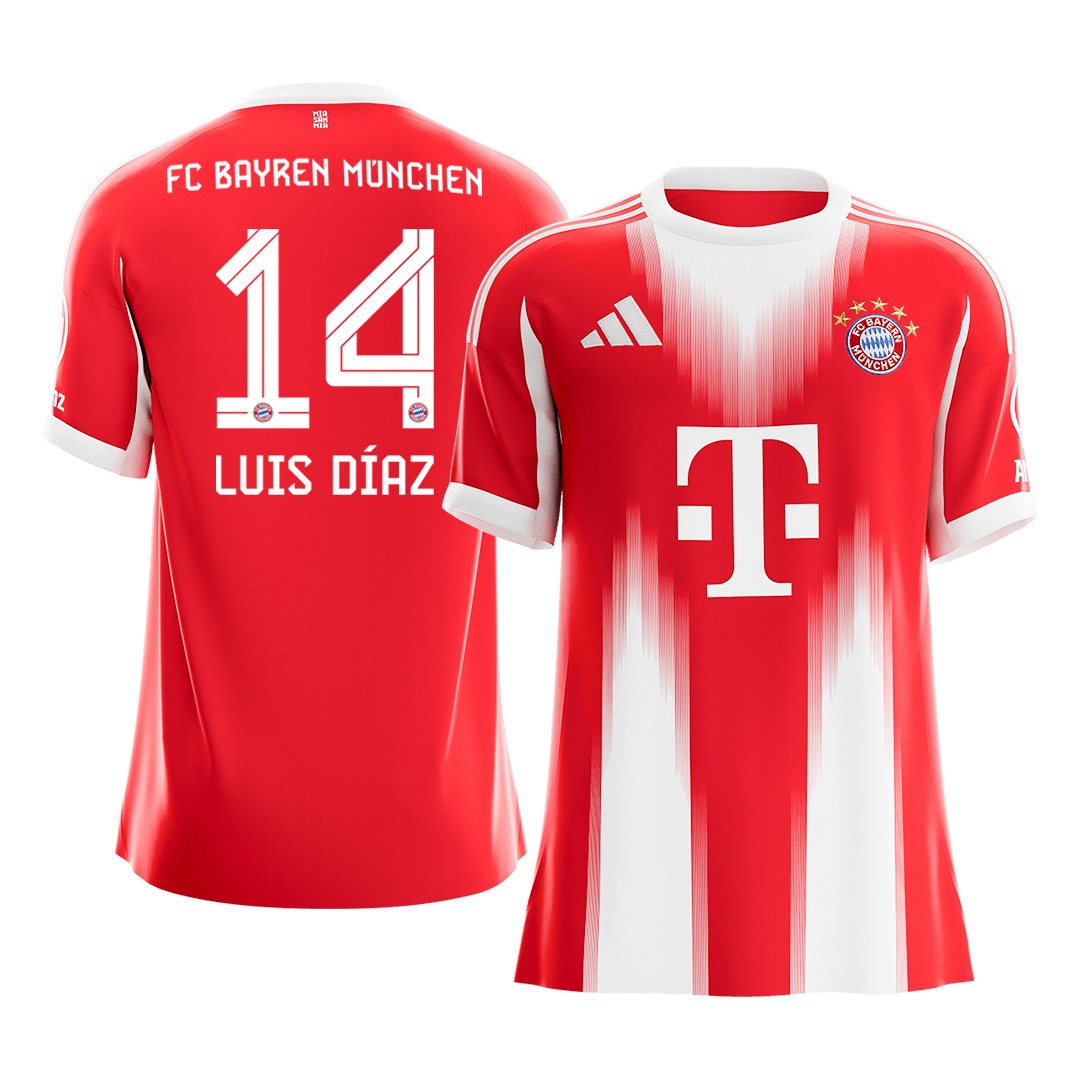 LUIS DÍAZ #14 Men's Bayern Munich 2025/26 Home Soccer Jersey Premium product view 1
