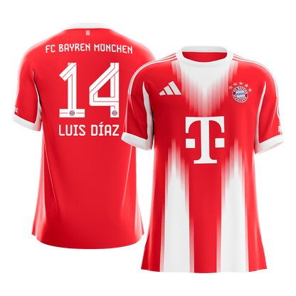 LUIS DÍAZ #14 Men's Bayern Munich 2025/26 Home Soccer Jersey Premium product view 1