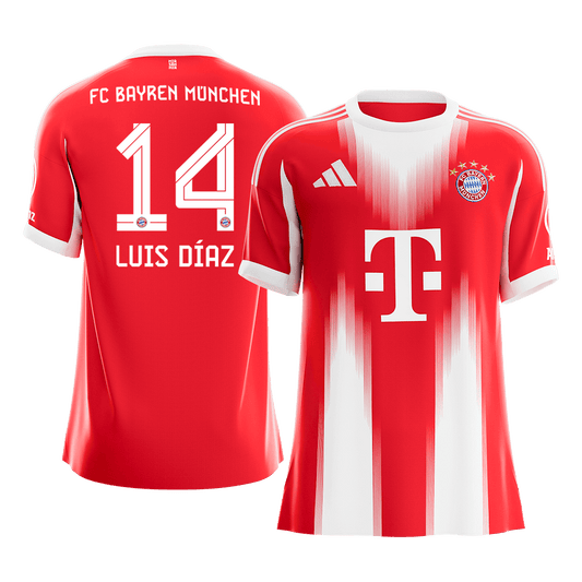 LUIS DÍAZ #14 Men's Bayern Munich 2025/26 Home Soccer Jersey Premium product view 1