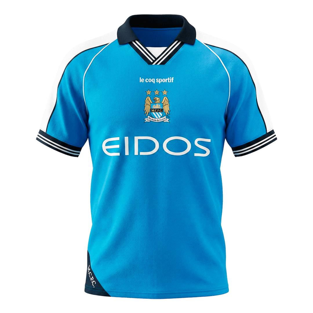 Retro Men's Manchester City 1999/01 Home Soccer Jersey product view 1