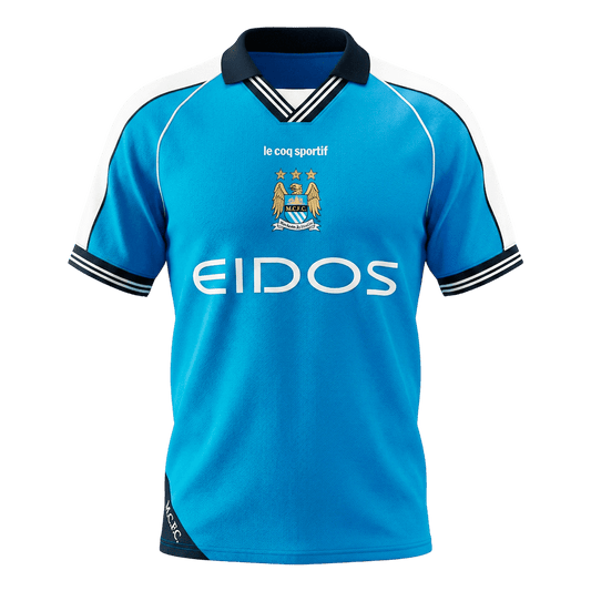 Retro Men's Manchester City 1999/01 Home Soccer Jersey product view 1