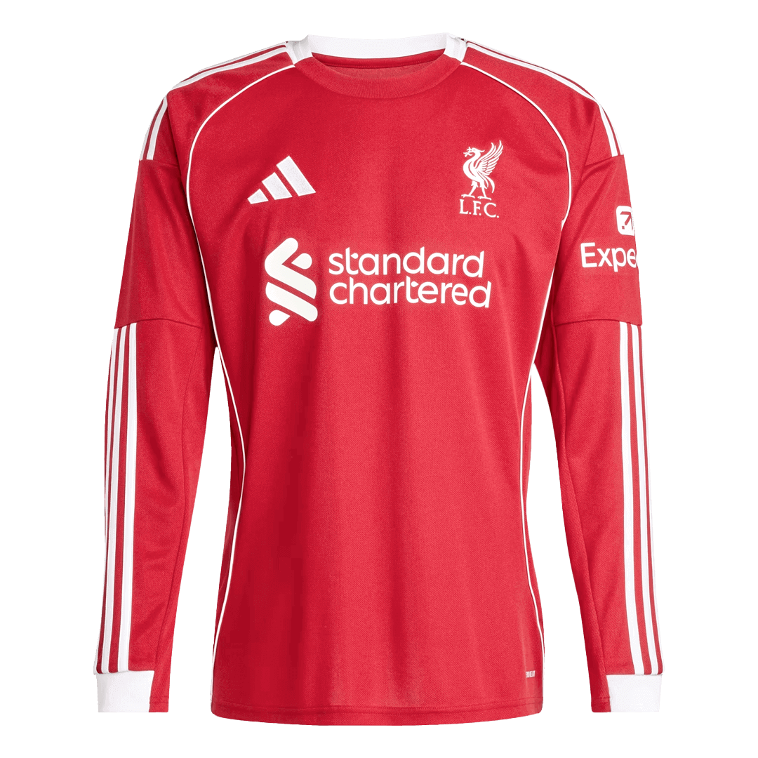 Men's Liverpool 2025/26 Home Long Sleeve Soccer Jersey product view 1