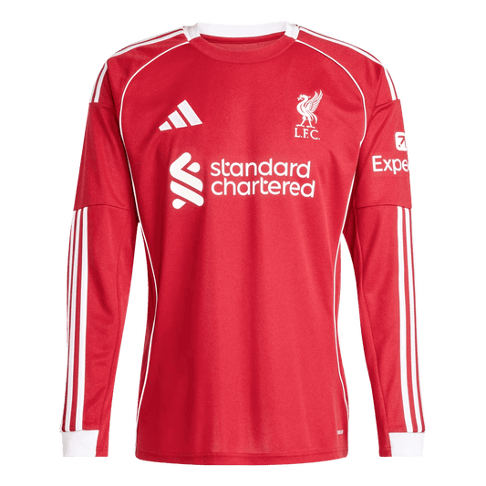 Men's Liverpool 2025/26 Home Long Sleeve Soccer Jersey product view 1