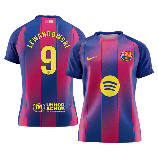LEWANDOWSKI #9 Men's Barcelona 2025/26 Home Soccer Jersey Premium product view 1