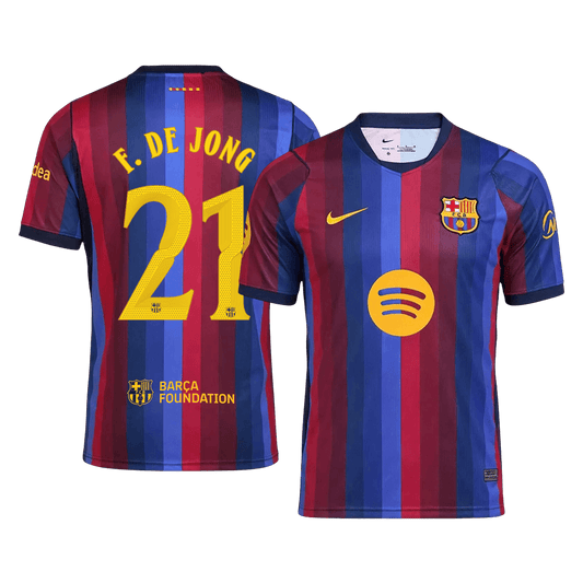 F. DE JONG #21 Men's Barcelona UCL 2026/27 Home Soccer Jersey product view 1