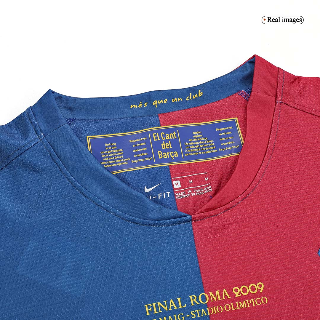 Retro Men's Barcelona UCL UCL Final 2008/09 Home Long Sleeve Soccer Jersey product view 10