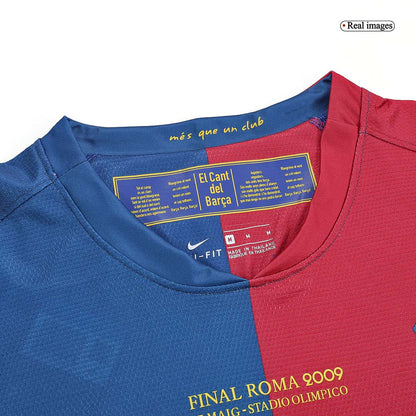 Retro Men's Barcelona UCL UCL Final 2008/09 Home Long Sleeve Soccer Jersey product view 10