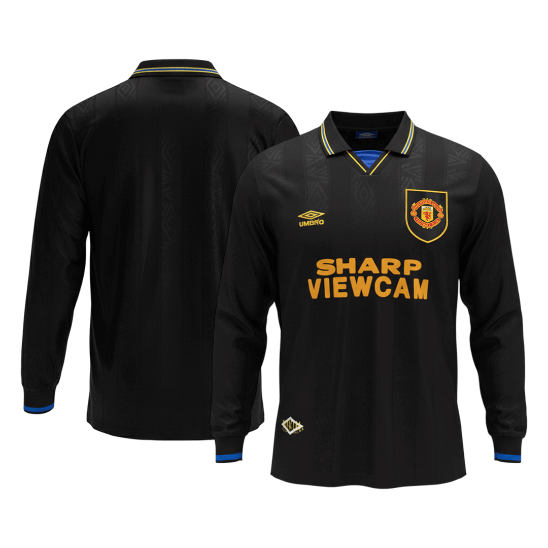 Retro Men's Manchester United 1993/94 Away Long Sleeve Soccer Jersey product view 9