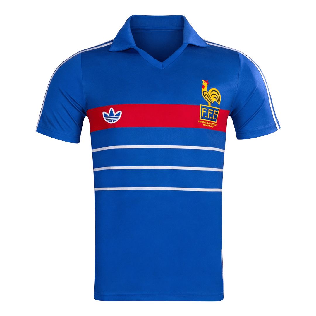 Retro Men's France 1984 Home Soccer Jersey product view 1