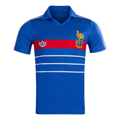 Retro Men's France 1984 Home Soccer Jersey product view 1