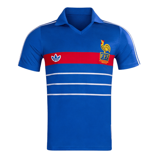 Retro Men's France 1984 Home Soccer Jersey product view 1