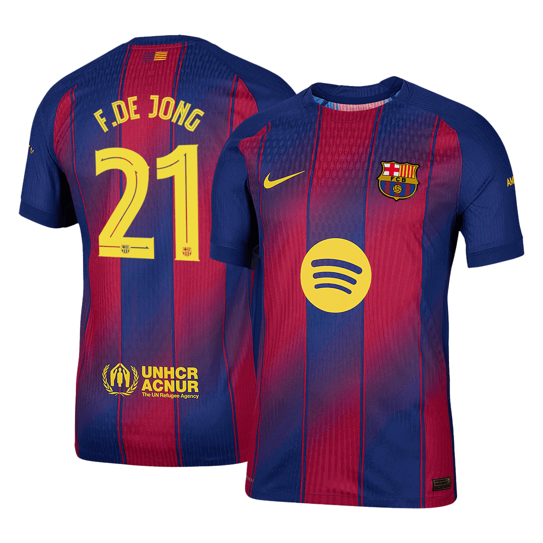F.DE JONG #21 Men's Barcelona UCL 2025/26 Player Version Home Soccer Jersey - Slim Fit product view 1