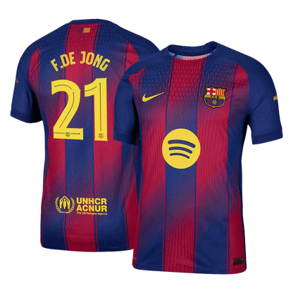 F.DE JONG #21 Men's Barcelona UCL 2025/26 Player Version Home Soccer Jersey - Slim Fit product view 1