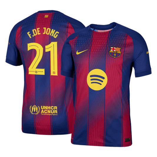 F.DE JONG #21 Men's Barcelona UCL 2025/26 Player Version Home Soccer Jersey - Slim Fit product view 1