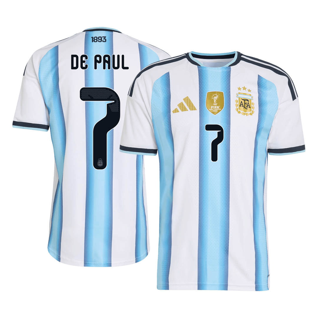 DE PAUL #7 Men's Argentina World Cup 2026 Player Version Home Soccer Jersey - Slim Fit product view 1