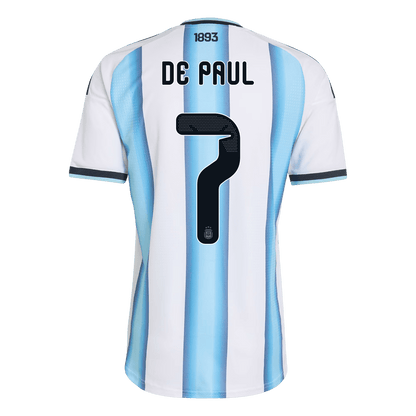 DE PAUL #7 Men's Argentina World Cup 2026 Player Version Home Soccer Jersey - Slim Fit product view 3