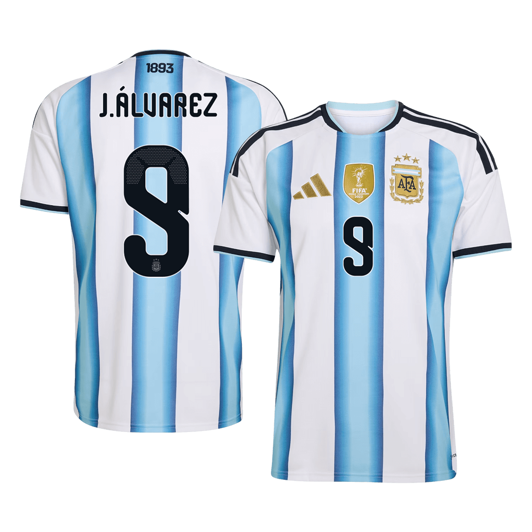 J.ÁLVAREZ #9 Men's Argentina World Cup 2026 Home Soccer Jersey Premium product view 1