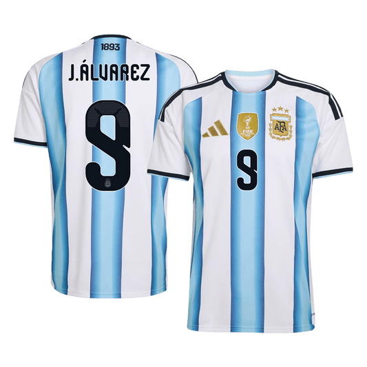 J.ÁLVAREZ #9 Men's Argentina World Cup 2026 Home Soccer Jersey Premium product view 1