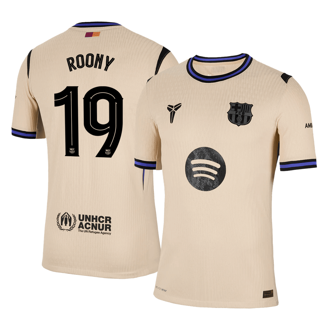 ROONY #19 Men's Barcelona UCL 2025/26 Player Version Away Soccer Jersey - Slim Fit product view 1