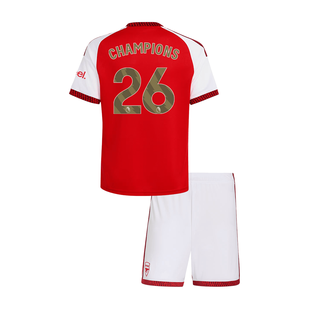 Kid's CHAMPIONS #26 Arsenal 2026/27 Home Soccer Jersey Kit