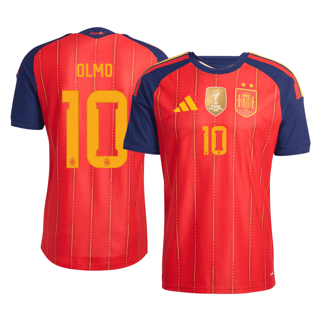 OLMO #10 Men's Spain World Cup 2026 Player Version Champion Edition Home Soccer Jersey - Slim Fit product view 1