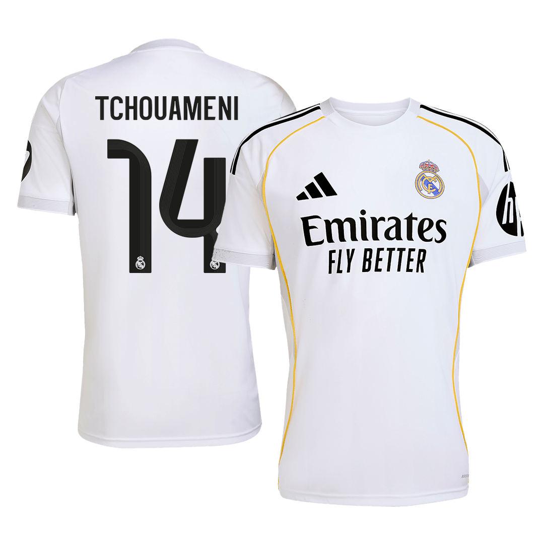 TCHOUAMENI #14 Men's Real Madrid 2025/26 Home Soccer Jersey Premium product view 1