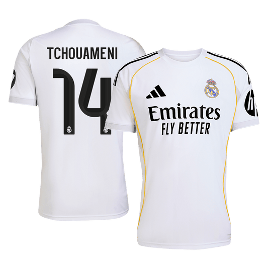 TCHOUAMENI #14 Men's Real Madrid 2025/26 Home Soccer Jersey Premium product view 1